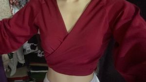 Maroon Wrap Top