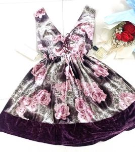 Velvet Cute &amp; Rich Print Mini Dress