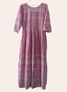 Pink &amp; Yellow Embroidered Kurta