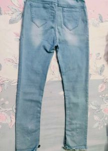 Lace-Up Hem Jeans