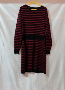 Striped Knit Sweater Dress