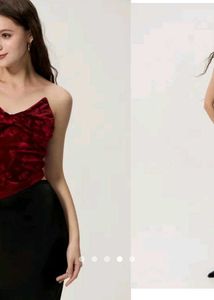 Red Velvet Bow Top