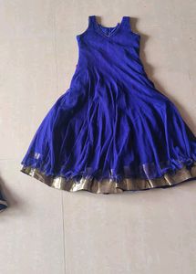 Royal Blue Embellished Gown for Kid Girls