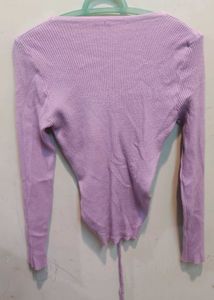 Lilac Cinched Front Long Sleeve
