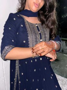 Navy Blue Elegant Suit Set