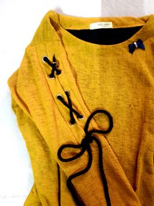 Yellow Mesh Top With Lining 💛