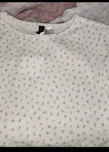 H&amp;M Floral Bow Top