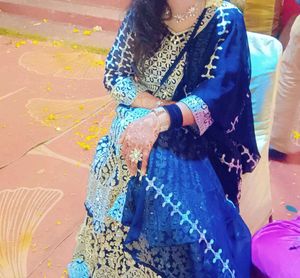 Bridal Engagement Skirt Kurti With Mirror Work