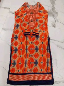 Orange &amp; Blue Print Kurti
