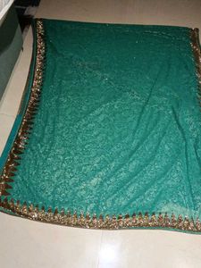 Elegant Teal green saree