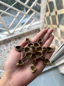 Brass Peacock Design Multi Compartment Kumkum Box