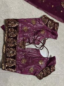 Embroidered saree with blouse and peti coat