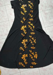 Floral Black Kurta