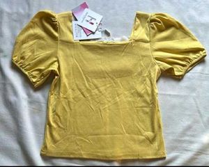 Cute Yellow Ruffle Top
