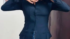 Chic Black Lace-Up Back Top