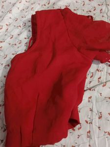 Red Georget Saree Blouse