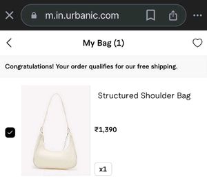Urbanic off white- cream shoulder baguette bag