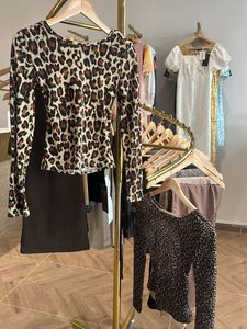 Leopard Print Long Sleeve Top