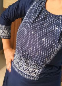 Elegant Navy Blue Kurta