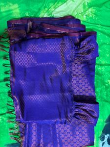 Its A Beautiful Purple Saree With Pretty Blouse