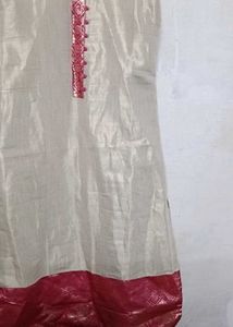 Only Today Offer Cream &amp; Pink Ethinic Kurti
