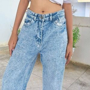 Zara Blue Wide Leg Jeans