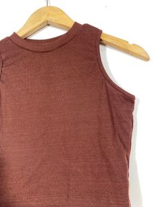 Women Dark Brown Crop Top