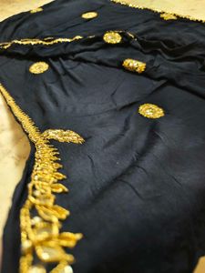 Pure Georgette Rolling Saree Gotta Patti Work