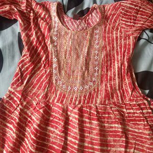 Red Striped Kurta