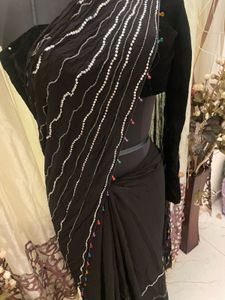 nazar na lage Black Saree