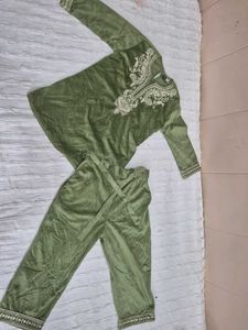 Green Embroidered Dress