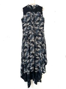 Abstract Print Sleeveless Dress