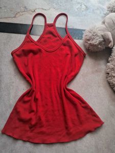 Workout Gym Ribbed Top Red