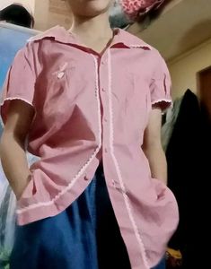 Cute Pink Trimmed Shirt