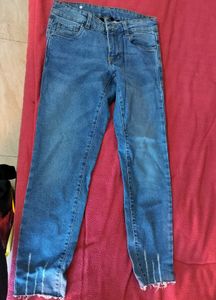 Blue Color Fitted Jeans