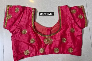 Gorgeous Pink Embroidered Saree with Blouse