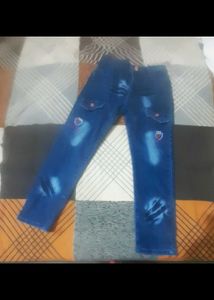 Kids Blue Denim Jeans &amp; Shorts Set