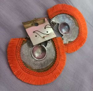 Orange Tassel oxidised Earrings 🔸️