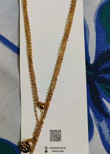 Shein 3 Layer Necklace Golden Chain