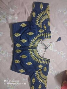 Embroidered Wedding Blue Blouse