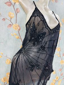 Y2k Beaded Black Butterfly Cami