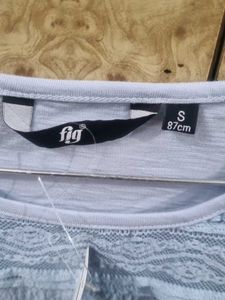 Blue Lace Detail Tee