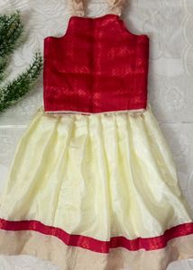 Pattu Lehenga / Pavada For 1 Year Old Baby Girls