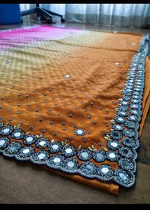 Mirror Work Multi colour Saree