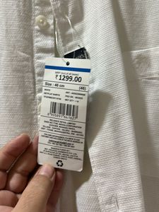 White Chinese Collar Shirt