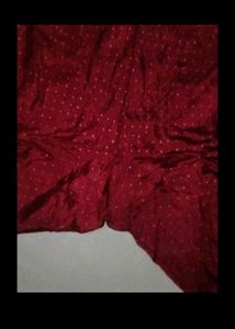 Burgundy Polka Dot Churidar Set Of Embroidery Kurt