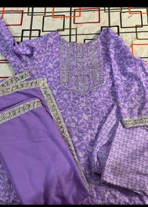Elegant Purple Kurta Set With Dupatta