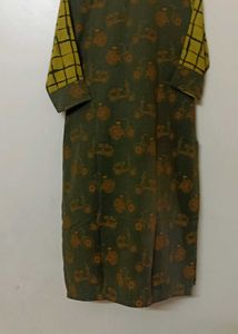 Green Printed Kurta