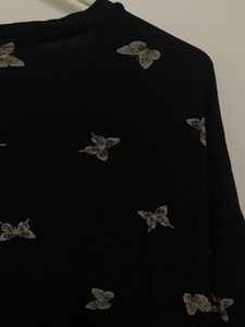 black butterfly printed tshirt