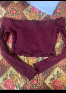 It&#39;s a Beautiful Red Crop Top Off shoulder